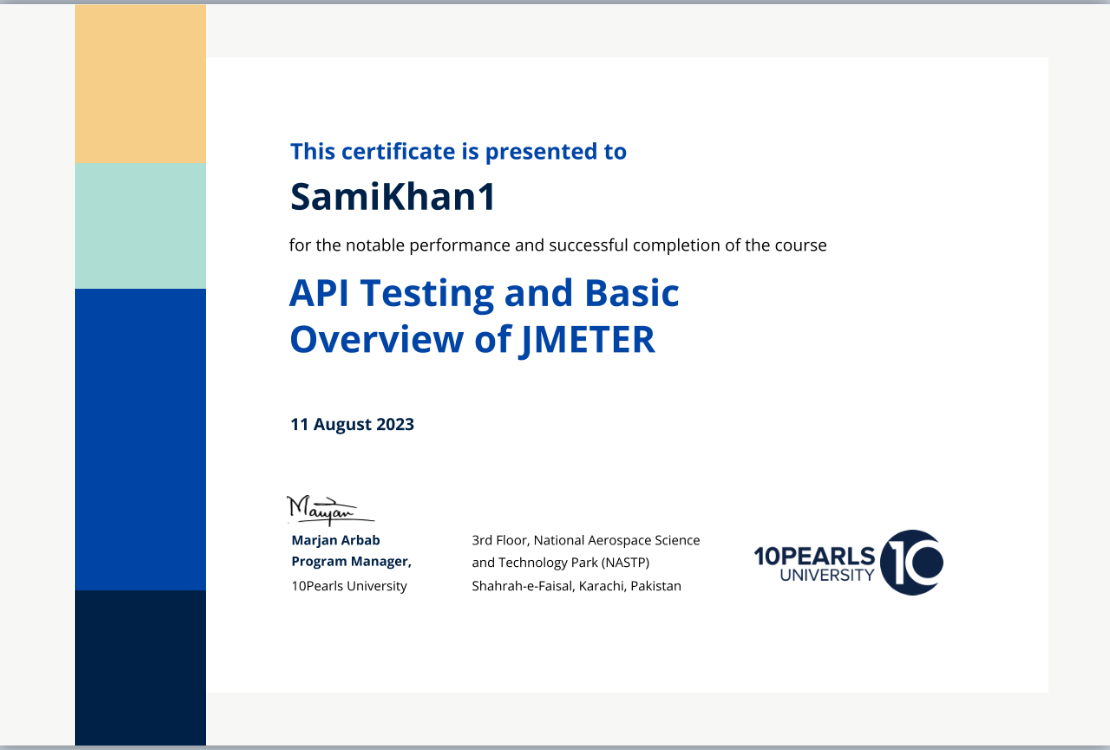 API Testing and JMeter Certificate