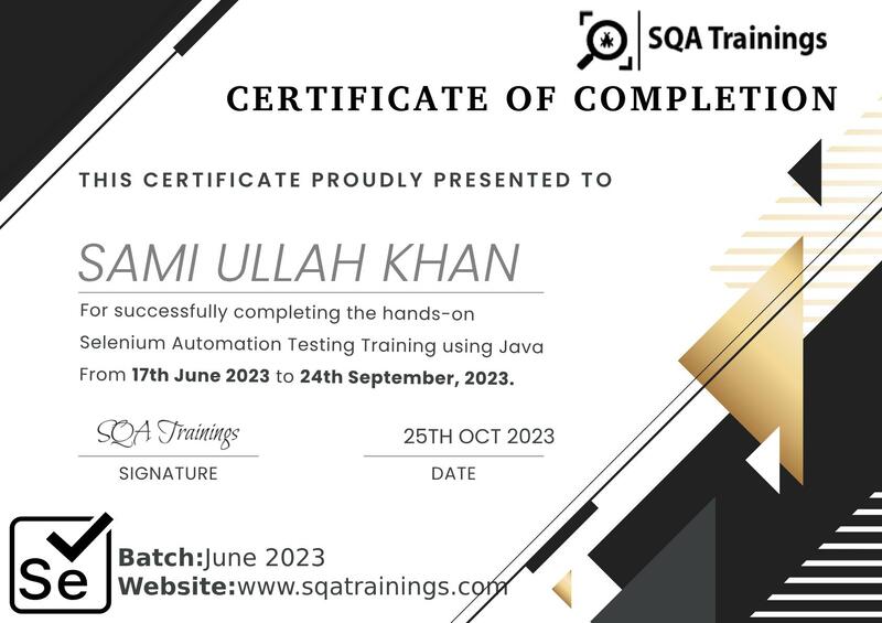 Selenium with Java Certificate